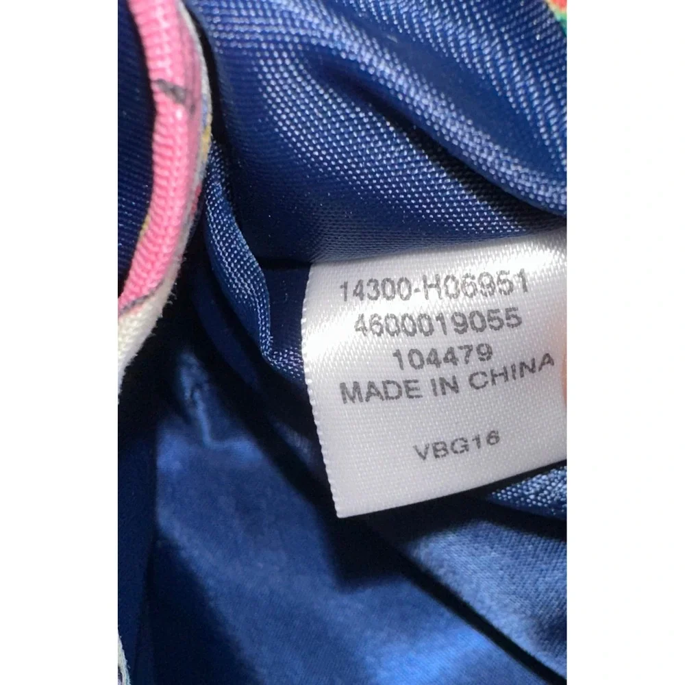 Vera Bradley RETIRED Cuban stamps from Paradise Quilted Tote Bag Navy Blue